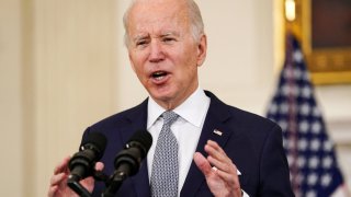 U.S. President Joe Biden delivers remarks on the December 2021 jobs report during a speech in the State Dining Room at the White House in Washington, U.S., January 7, 2022.