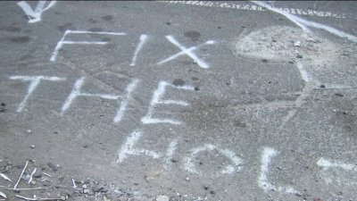‘Fix It!' Philly Residents Use Obscene Messages to Bring Attention to Large Ditch in Street