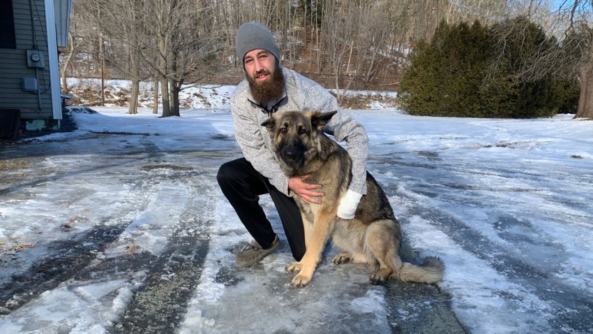 Tinsley with her owner, Cam Laundry.