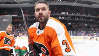 Keith Yandle in Flyers orange jersey