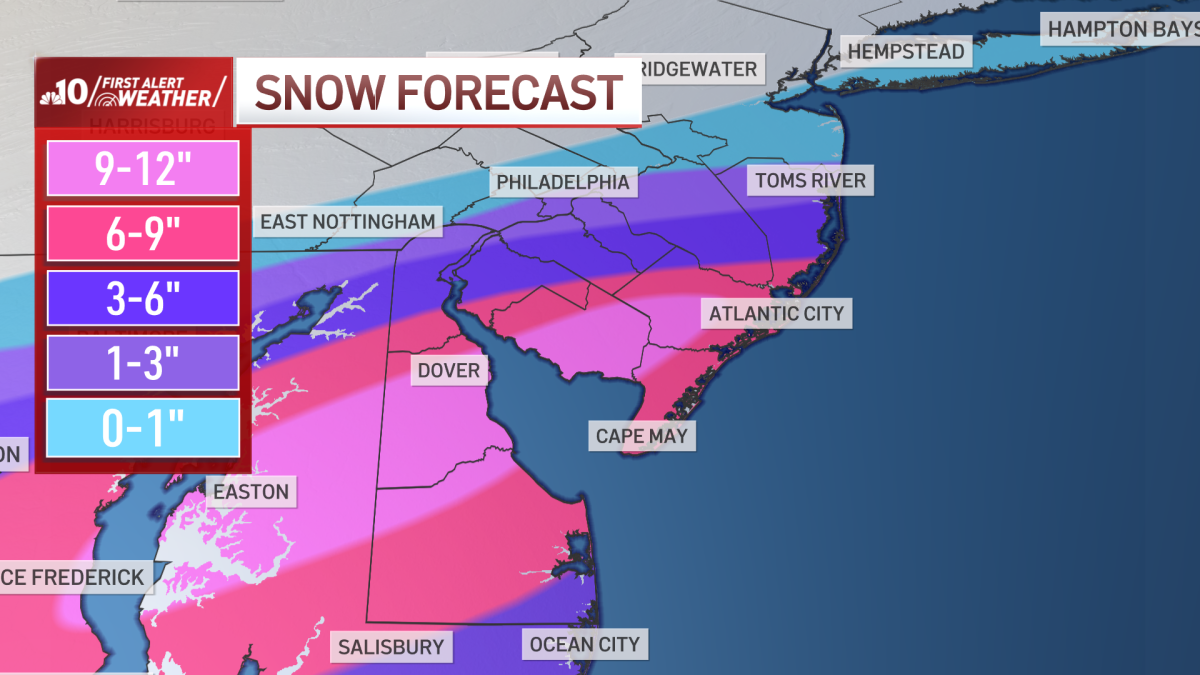 How Much Snow Is Expected to Fall in NJ, Delaware Monday? – NBC10 Philadelphia - Vimarsana News