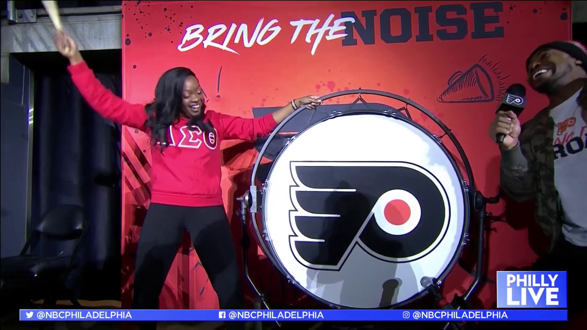 Phillys Lives Aunyea Lachelle Brings the Noise Before Flyers Game