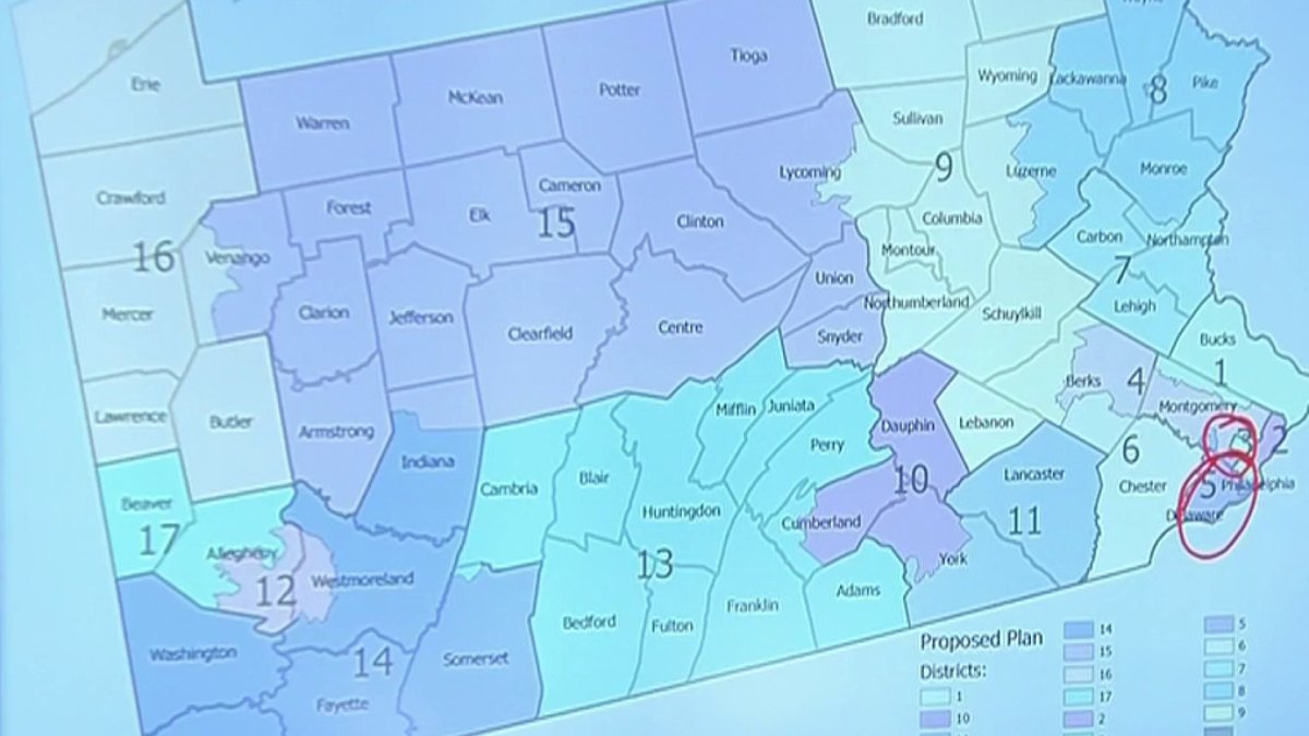 Pa Supreme Court Picks New Map Of States 17 Congressional Districts Nbc10 Philadelphia