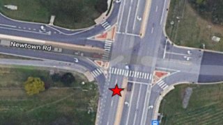 Map showing scene of a crash in Delaware