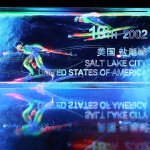 A projection display shows previous Winter Olympic games information during the Opening Ceremony of the Beijing 2022 Winter Olympics at the Beijing National Stadium, Feb. 4, 2022 in Beijing, China.