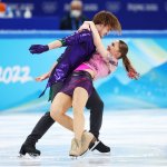 Katharina Mueller and Tim Dieck of Team Germany skate during the Ice Dance Rhythm Dance at the 2022 Winter Olympic Games, Feb. 12, 2022, in Beijing, China.