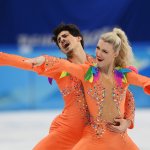 Piper Gilles and Paul Poirier of Team Canada perform during the Ice Dance Rhythm Dance event at the 2022 Winter Olympic Games at Capital Indoor Stadium, Feb. 12, 2022, in Beijing, China.