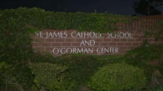 An exterior view of St. James Catholic School in Torrance.