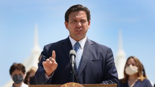 Florida Governor Ron DeSantis Holds News Conference In Miami