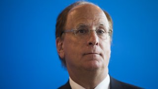 Laurence “Larry” Fink, chairman and chief executive officer of BlackRock Inc., pauses as he speaks during the BlackRock Asia Media Forum in Hong Kong, China.