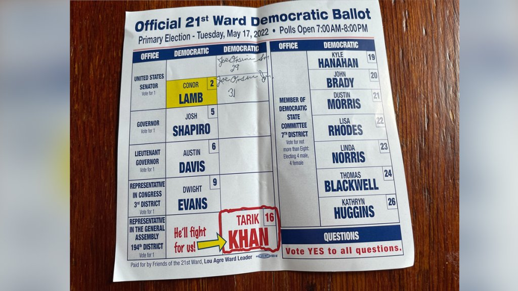 A 21st Ward flyer instructs voters to elect Tarik Khan.