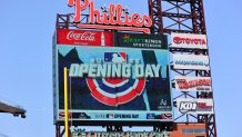 A new massive Philadelphia Phillies videoboard is revealed at