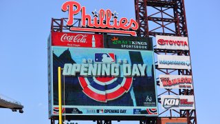 Citizens Bank Park scoreboard see on Opening Day 2022