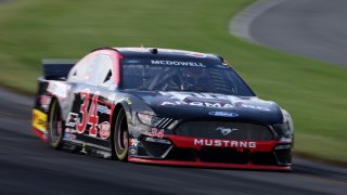 Michael McDowell, driver of the No. 34 Ford, drives during the NASCAR Cup Series Explore the Pocono Mountains 350 at Pocono Raceway