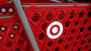 Red shopping carts show Target logo