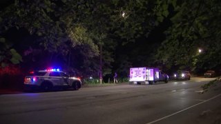 Philadelphia police found a body inside of a burning car in Northeast Philadelphia Saturday night.