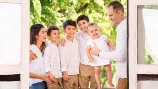 Ria and Connor Hoban with their children, (from left) Bruno, Joaquin, Bode and India.