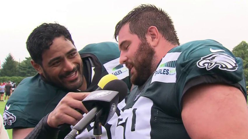 Jason Kelce, Jordan Mailata Belt Holiday Hits on 'Philly Special