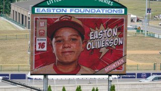 A picture of Mountain Region Champion Little League team member Easton Oliverson