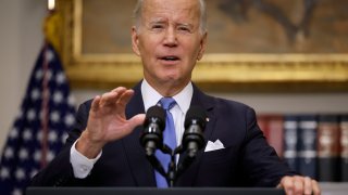 President Joe Biden delivers remarks on the federal government’s response to Hurricane Ian in the Roosevelt Room at the White House on September 30, 2022 in Washington, DC.