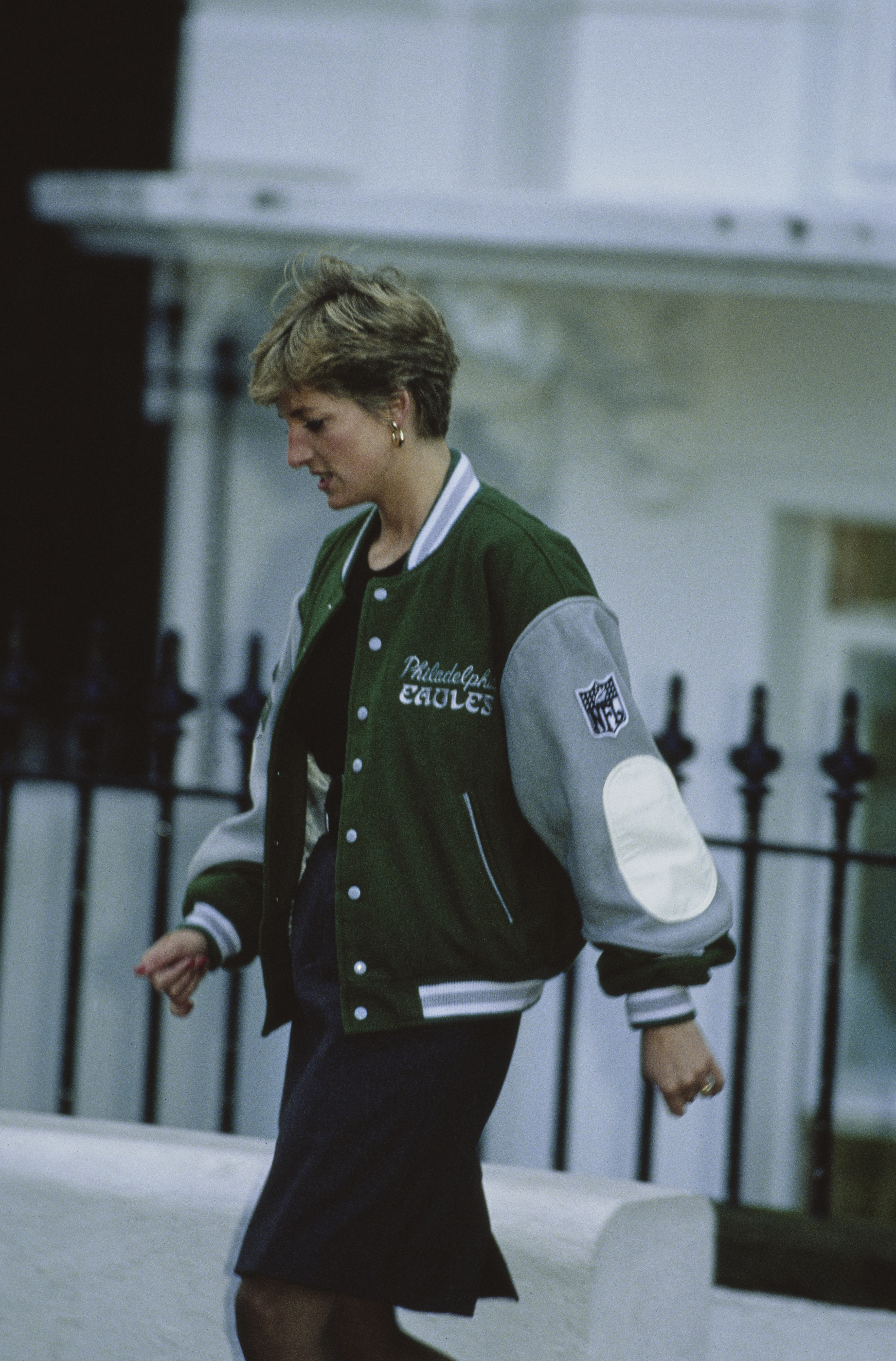 Princess Diana in an Eagle jacket
