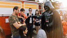 Local residents of Hamilton, Ontario threw a Halloween party for 5-year-old Alexandros Hurdakis, who has a brain tumor. 