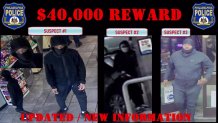 Three suspects wearing black clothing.