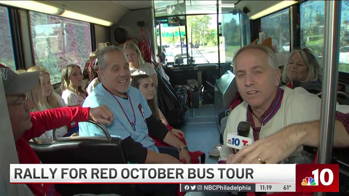 Phillies' fans go crazy for Red October bus tour ahead of Game 2 – NBC10  Philadelphia