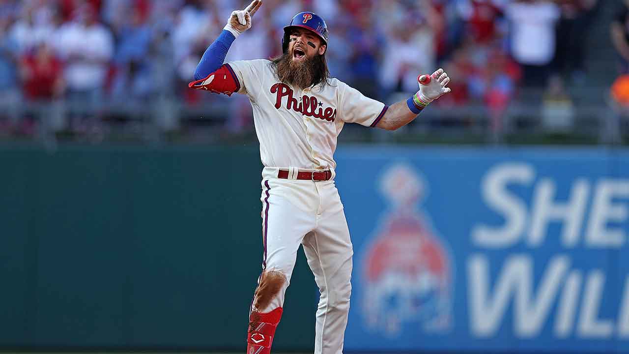 Alec Bohm of the Philadelphia Phillies celebrates with Brandon Marsh  News Photo - Getty Images