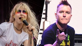 Hayley Williams of Paramore, left, and Mark Hoppus of Blink-182.
