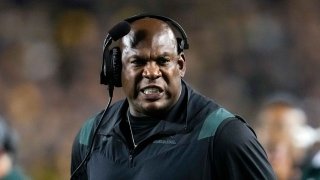 Michigan State head coach Mel Tucker watches against Michigan in the first half of an NCAA college football game in Ann Arbor, Mich., Saturday, Oct. 29, 2022.