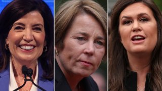 Kathy Hochul (L), Maura Healey (C), and Sarah Huckabee Sanders