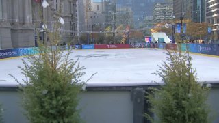 Dilworth Plaza Ice Skating Rink outside Philadelphia's City Hall