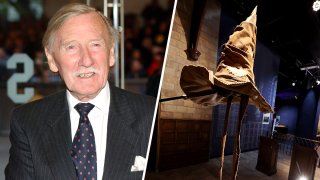 (Left) Leslie Phillips, (Right) The Sorting Hat.