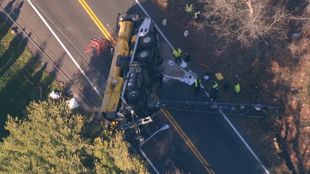 Crane Tips Over, Blocks NJ Road After Crash NBC10 Philadelphia