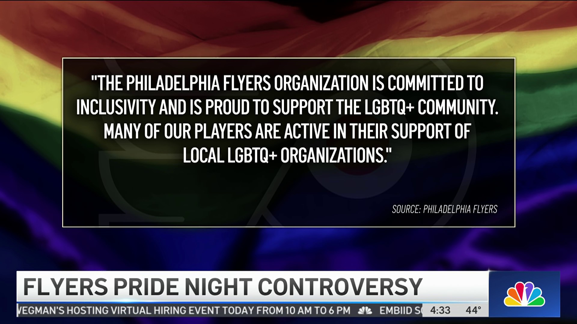 Flyers' Ivan Provorov skips Pride night warmup, cites religion