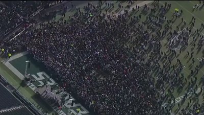 Eagles Fans Party at Super Bowl Pep Rally at Lincoln Financial