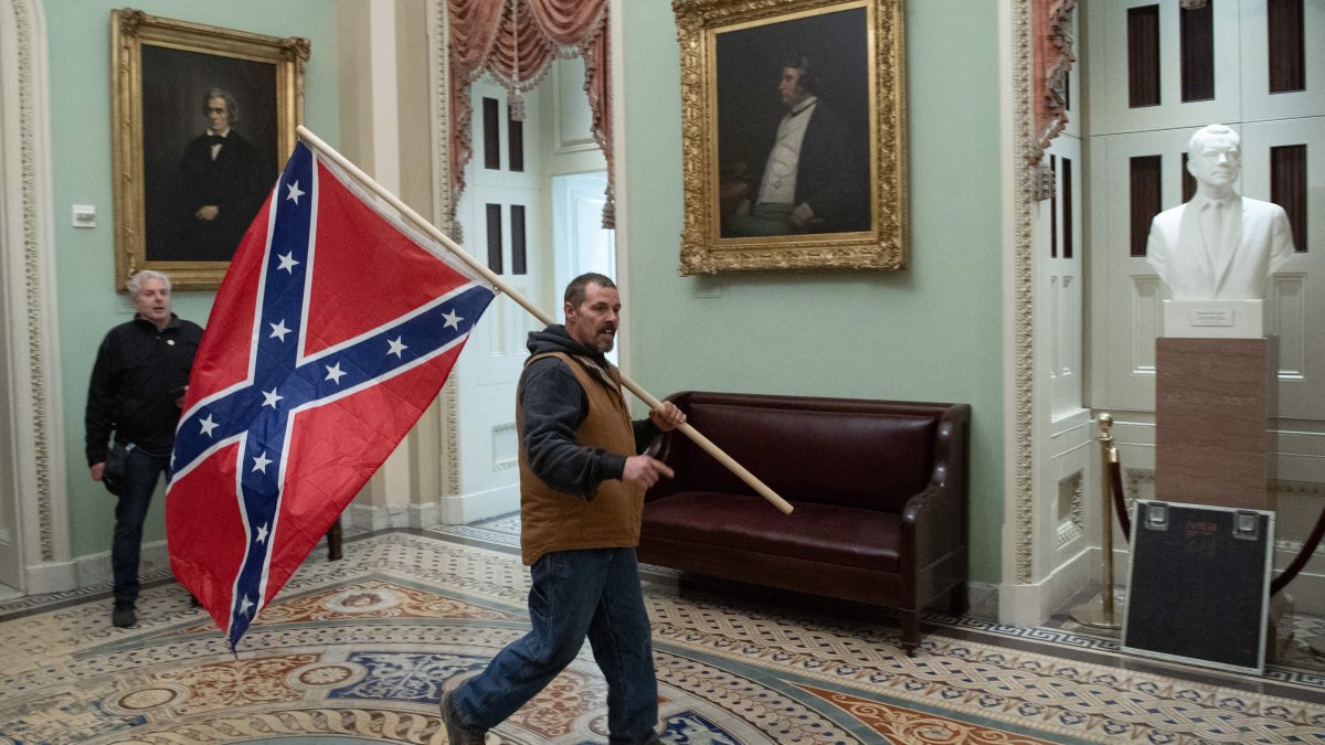 Capitol Riot Man Who Carried Confederate Flag Gets Prison NBC10