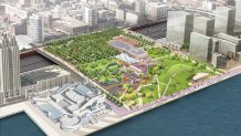 A rendering of the park project planned for Penn's Landing.
