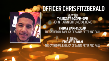 Graphic shows details for Temple Officer Christopher Fitzgerald's funeral.