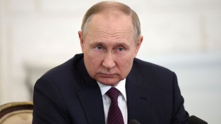 Russia’s President Vladimir Putin attends a news conference after trilateral meeting with Azerbaijan’s President Ilham Aliyev and Armenia’s Prime Minister Nikol Pashinyan in Sochi, Russia October 31, 2022.