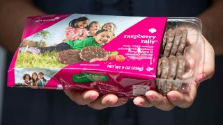 Girl Scouts announced the new Raspberry Rally cookie in Orlando, Florida, on Aug. 16, 2022.