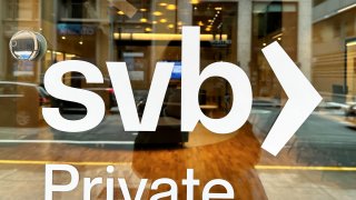 Logo of Silicon Valley Bank is at a location in San Francisco, California, U.S. March 10, 2023.