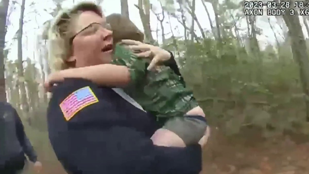 Video Shows Moment Police Find Boy Who Went Missing in Woods in NJ ...