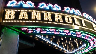 Light-up marquee saying "Bankroll"