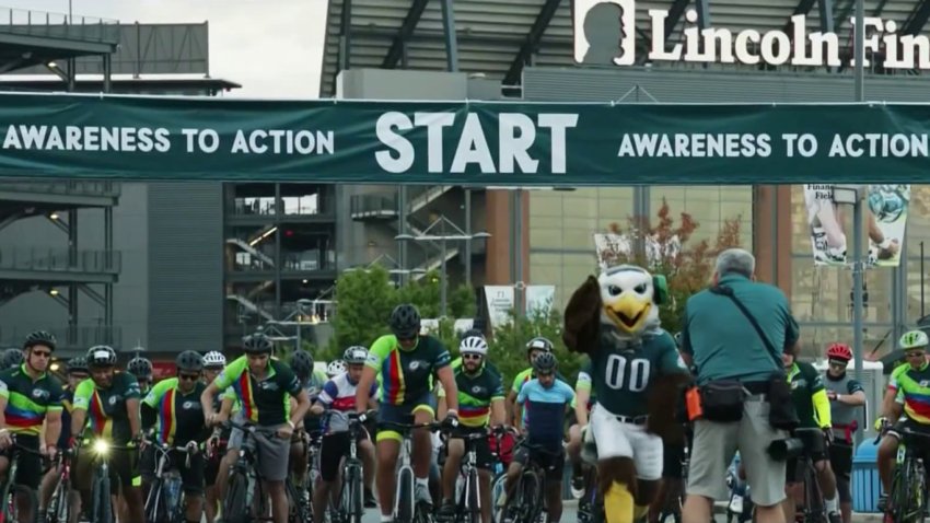 Eagles Autism Challenge Brings Together Jason Kelce, Fans Biking