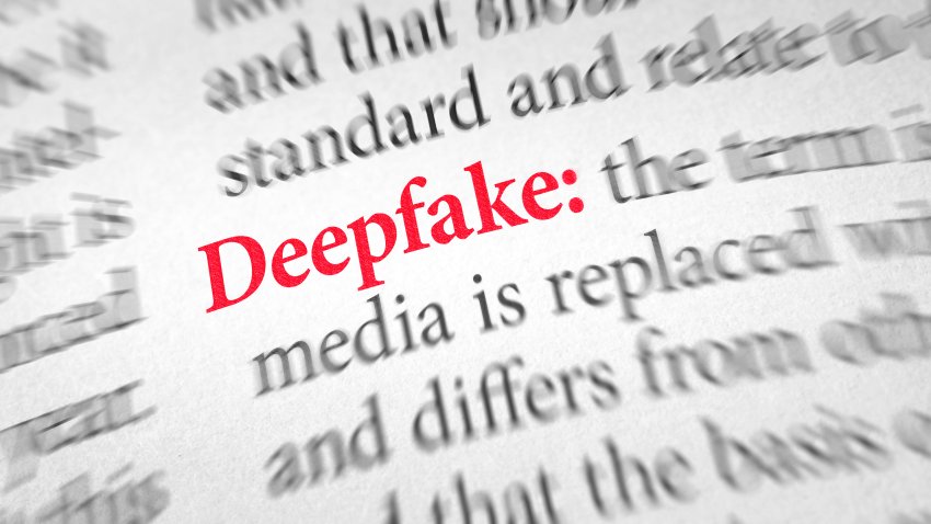 Deepfake definition in red