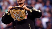 Snoop Dogg during WrestleMania Goes Hollywood at SoFi Stadium on April 02, 2023 in Inglewood, California.