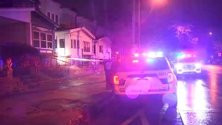 Police respond to a shooting that happened along Ogontz Avenue on Monday night.