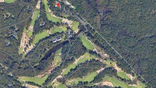 Google Earth image shows Pine Valley Golf Club holes.